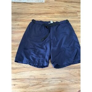 L.L. Bean Men's Tropicwear Shorts XL Navy Blue Hiking Fishing Cargo Belted XL